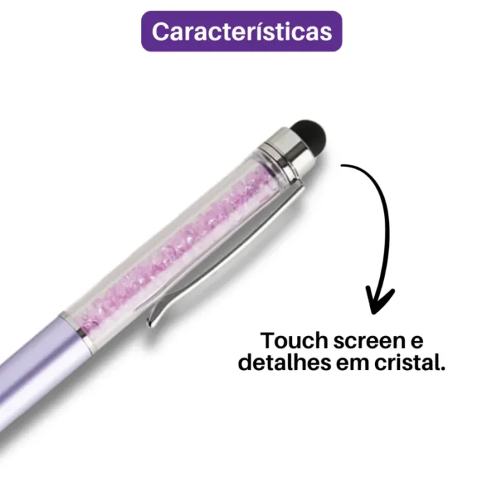 Brinde Caneta Plástica Cristal Touch Personalizada - SDP05073