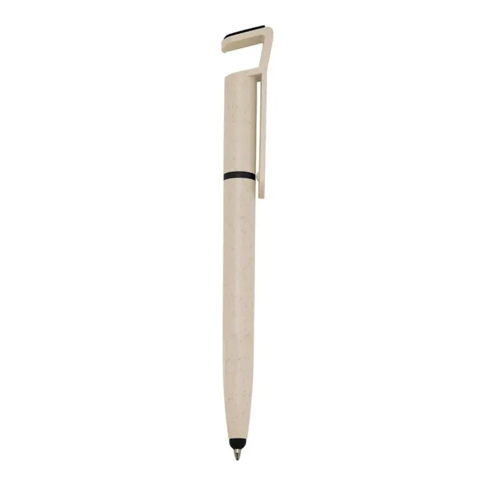 Brinde Caneta Personalizada Fibra de Bambu Touch com Suporte SDP00708T