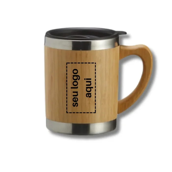Brinde Caneca Personalizada Bambu 300ml SDP03099