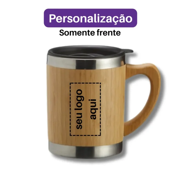 Brinde Caneca Personalizada Bambu 300ml SDP03099