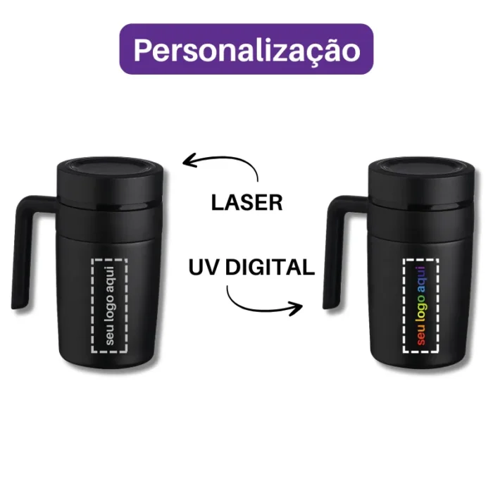 Brinde Caneca Personalizada Térmica Inox 500ml com Display LED SDP18641