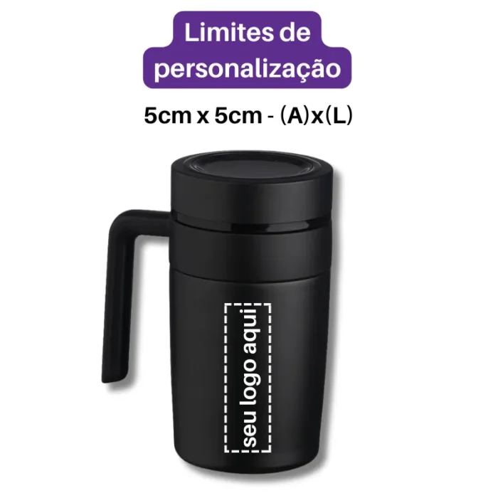 Brinde Caneca Personalizada Térmica Inox 500ml com Display LED SDP18641