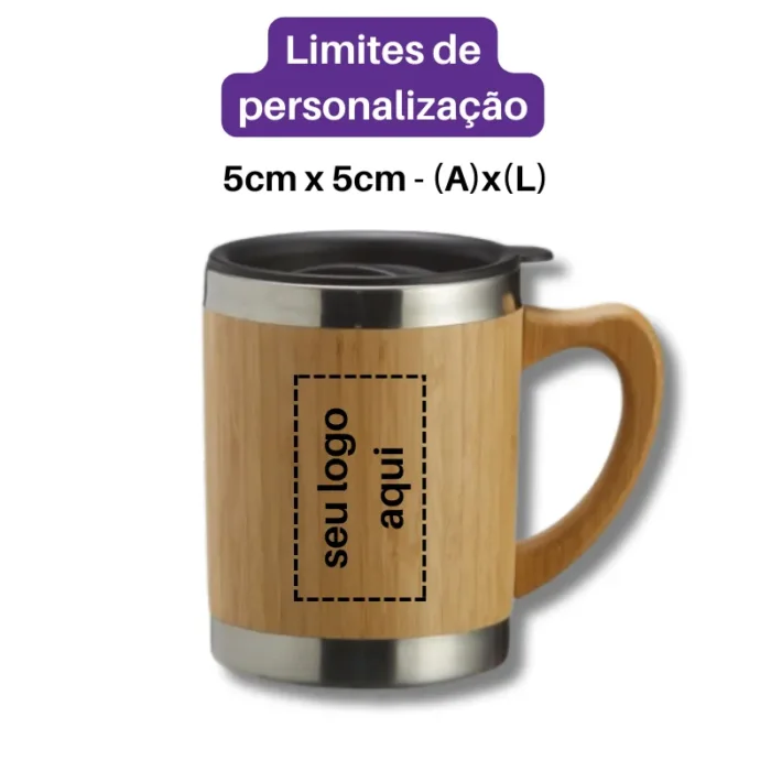 Brinde Caneca Personalizada Bambu 300ml SDP03099