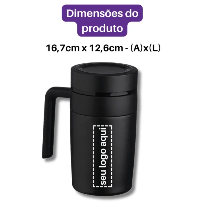 Brinde Caneca Personalizada Térmica Inox 500ml com Display LED SDP18641