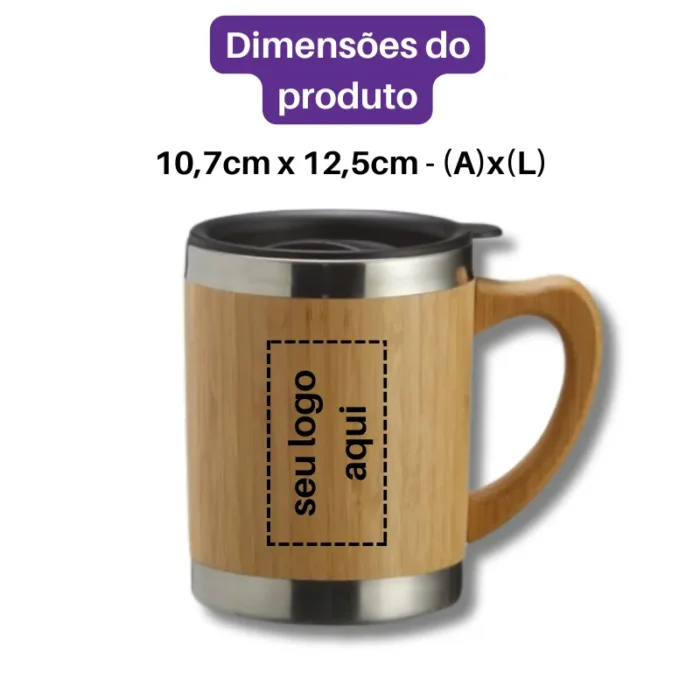 Brinde Caneca Personalizada Bambu 300ml SDP03099