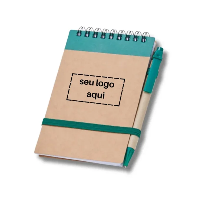 Brinde Bloco de Anotações Personalizado Ecológico com Caneta SDP05064