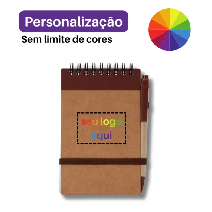 Brinde Bloco de Anotações Personalizado Ecológico com Caneta SDP05064