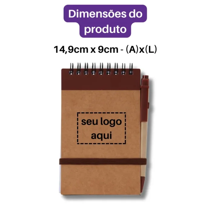 Brinde Bloco de Anotações Personalizado Ecológico com Caneta SDP05064