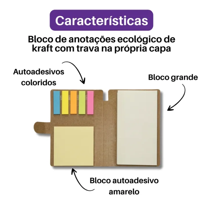 Brinde Bloco de Anotações Personalizado com Autoadesivos SDP11911S