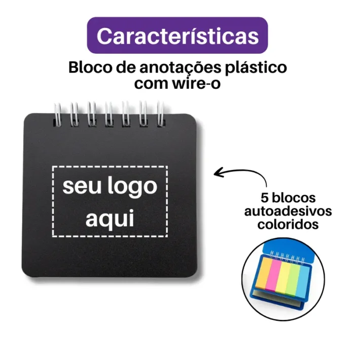 Brinde Bloco de Anotações Personalizado com Autoadesivos SDP18557