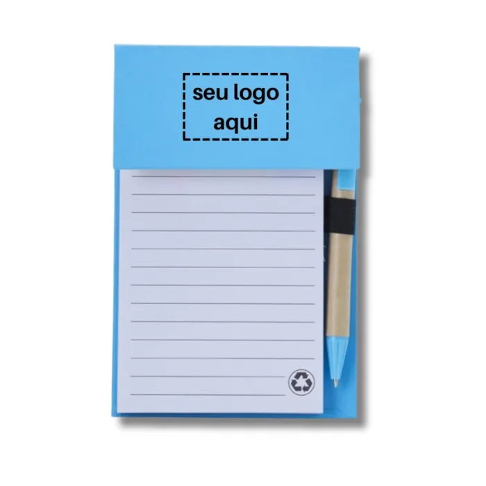 Brinde Bloco de Anotações Personalizado com Autoadesivos e Caneta SDP05049