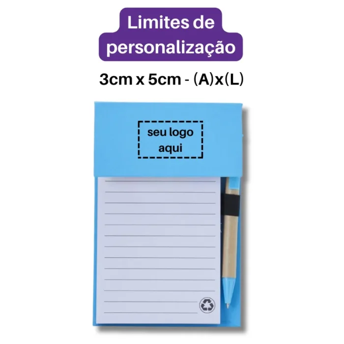 Brinde Bloco de Anotações Personalizado com Autoadesivos e Caneta SDP05049