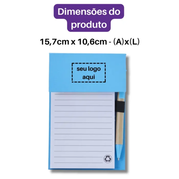 Brinde Bloco de Anotações Personalizado com Autoadesivos e Caneta SDP05049