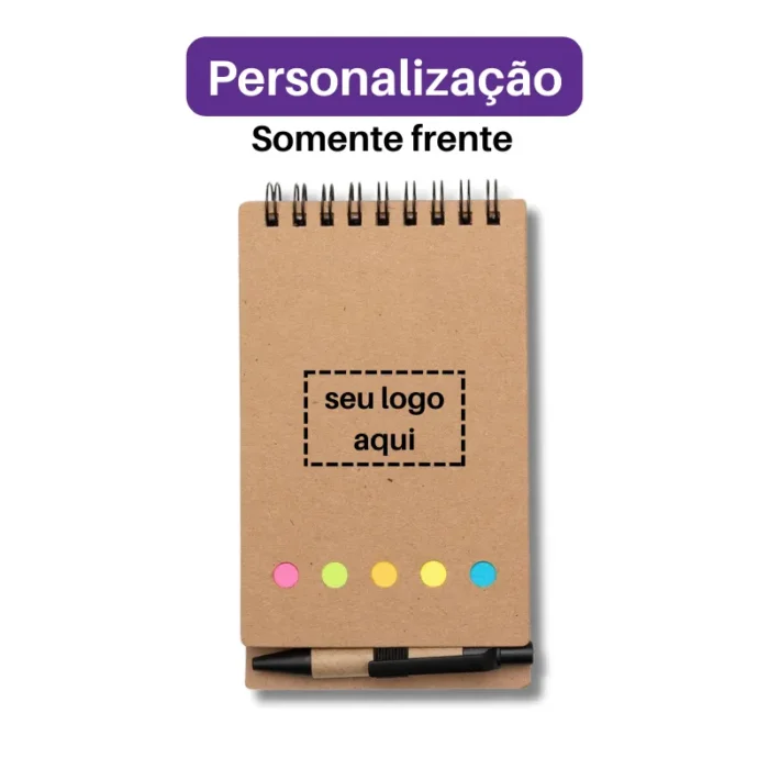 Brinde Bloco de Anotações Personalizado com Caneta e Autoadesivo SDP12244
