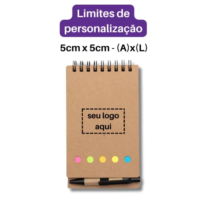 Brinde Bloco de Anotações Personalizado com Caneta e Autoadesivo SDP12244
