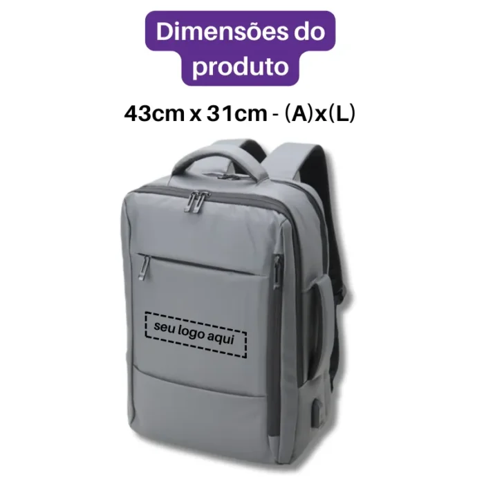 Brinde Mochila Personalizada Couro Sintético USB 23 Litros SDP01902