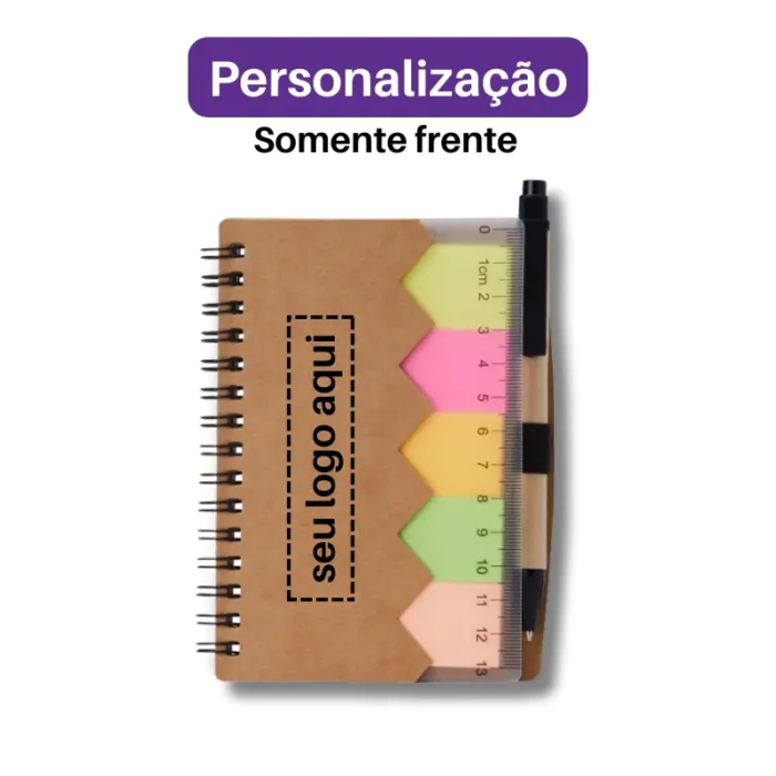 Brinde Bloco de Anotações Personalizado com Autoadesivos e Caneta SDP05065
