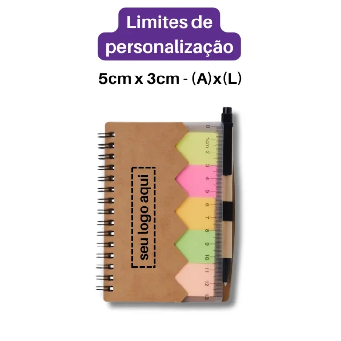 Brinde Bloco de Anotações Personalizado com Autoadesivos e Caneta SDP05065