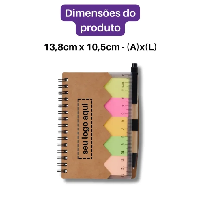 Brinde Bloco de Anotações Personalizado com Autoadesivos e Caneta SDP05065