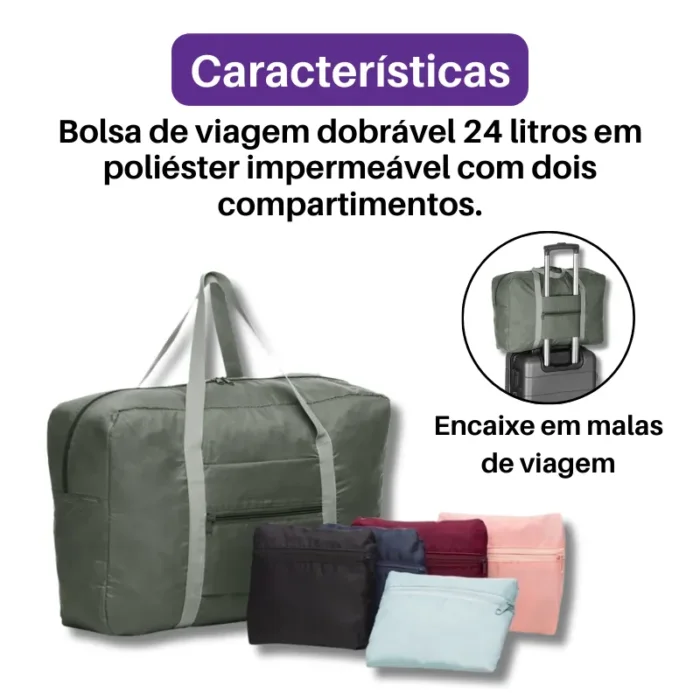 Brinde Bolsa de Viagem Personalizada Dobrável SDP02093