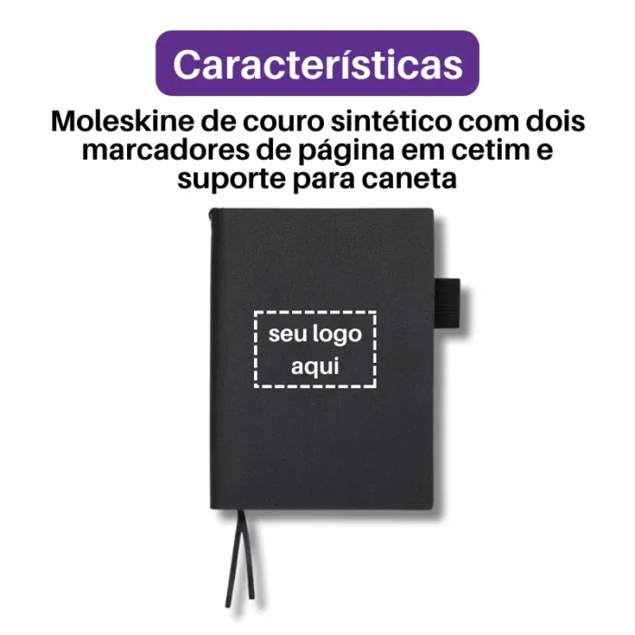 Brinde Caderneta Personalizada Couro Sintético A6 SDP18899