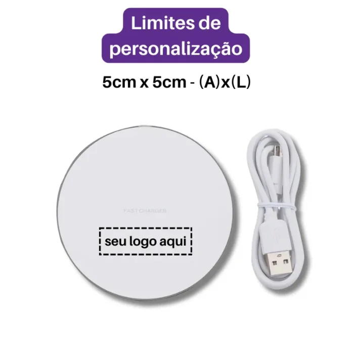 Brinde Carregador Personalizado Indução Redondo SDP18565