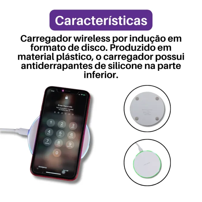 Brinde Carregador Personalizado Indução Redondo SDP18565