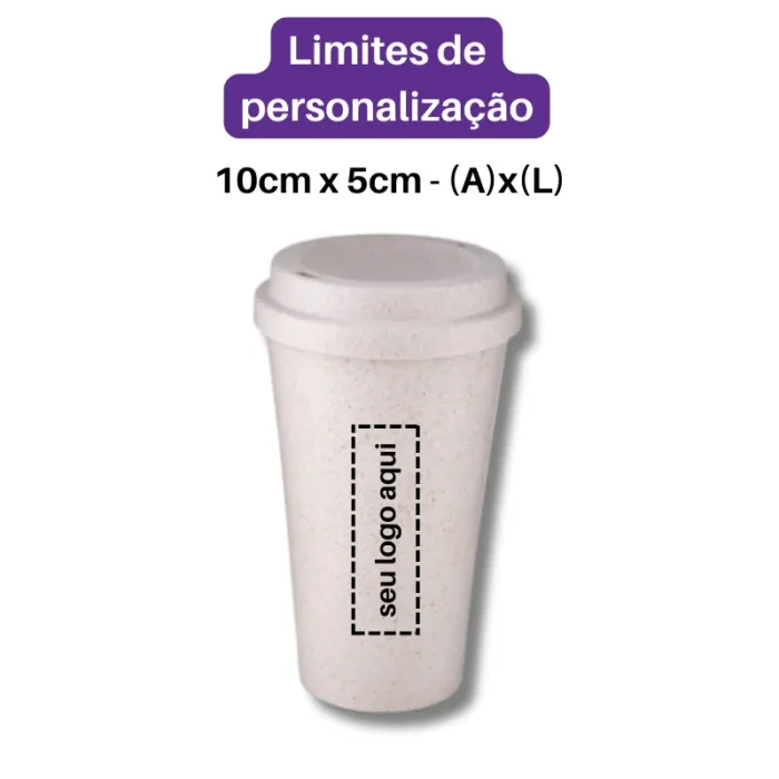 Brinde Copo Personalizado Fibra de Arroz 550ml SDP14499
