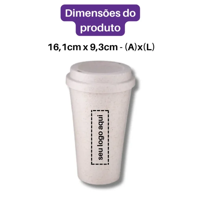 Brinde Copo Personalizado Fibra de Arroz 550ml SDP14499