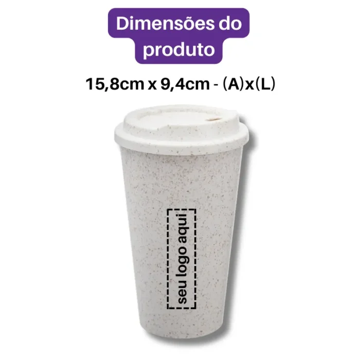 Brinde Copo Personalizado Fibra de Arroz 550ml SDP14874