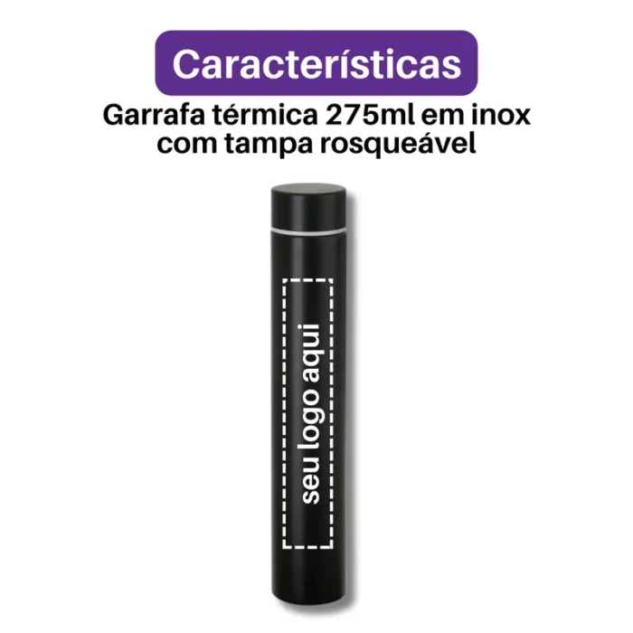 Brinde Garrafa Personalizada Térmica Inox 275ml SDP18549