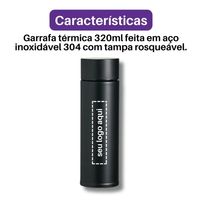 Brinde Garrafa Personalizada Térmica Inox 320ml SDP18904