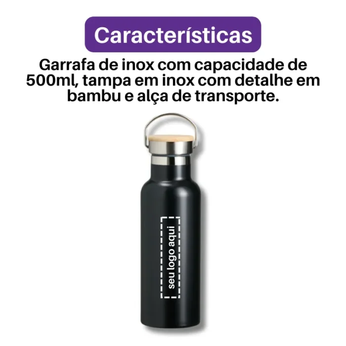 Brinde Garrafa Personalizada Térmica Inox 500ml SDP14784B