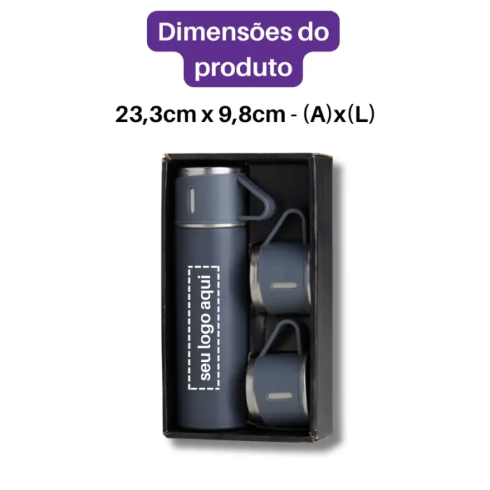 Brinde Kit Garrafa Personalizada Térmica SDPKIT18639