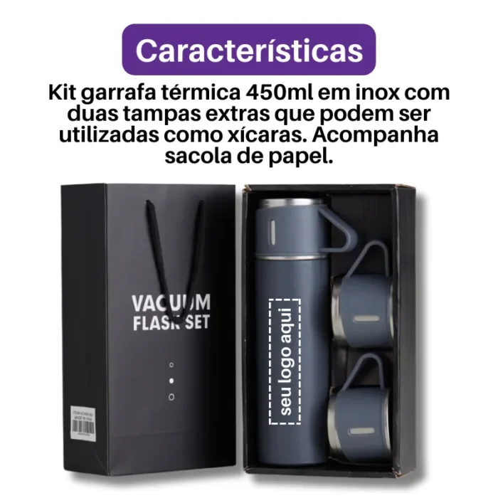 Brinde Kit Garrafa Personalizada Térmica SDPKIT18639