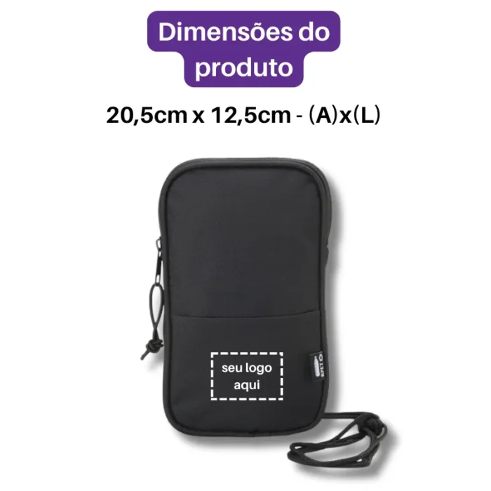 Brinde Mini Bolsa Transversal Personalizada rPET SDP08064