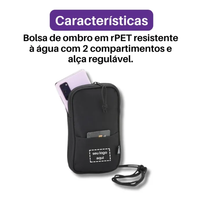Brinde Mini Bolsa Transversal Personalizada rPET SDP08064