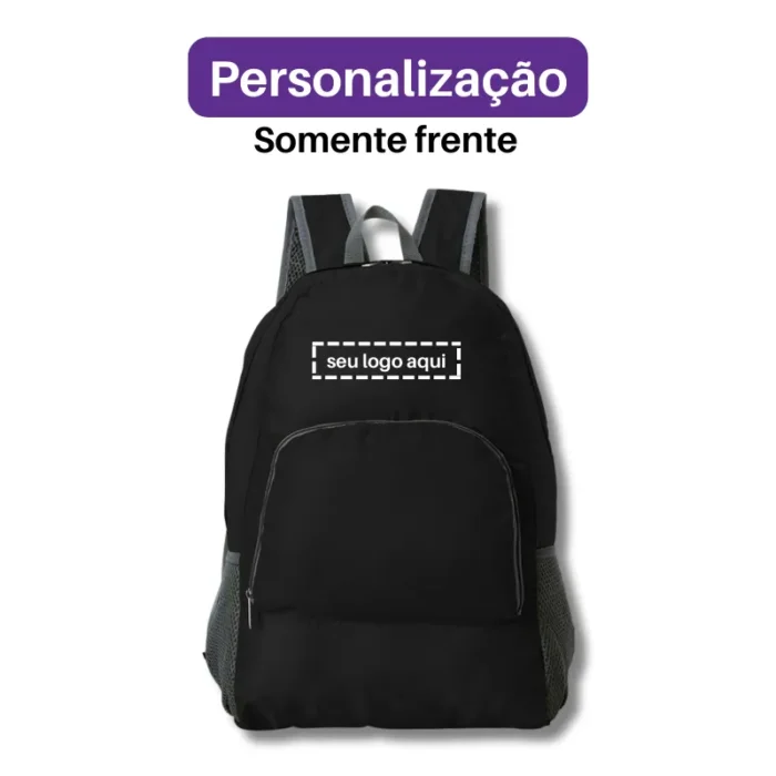 Brinde Mochila Personalizada Dobrável Nylon SDP18539