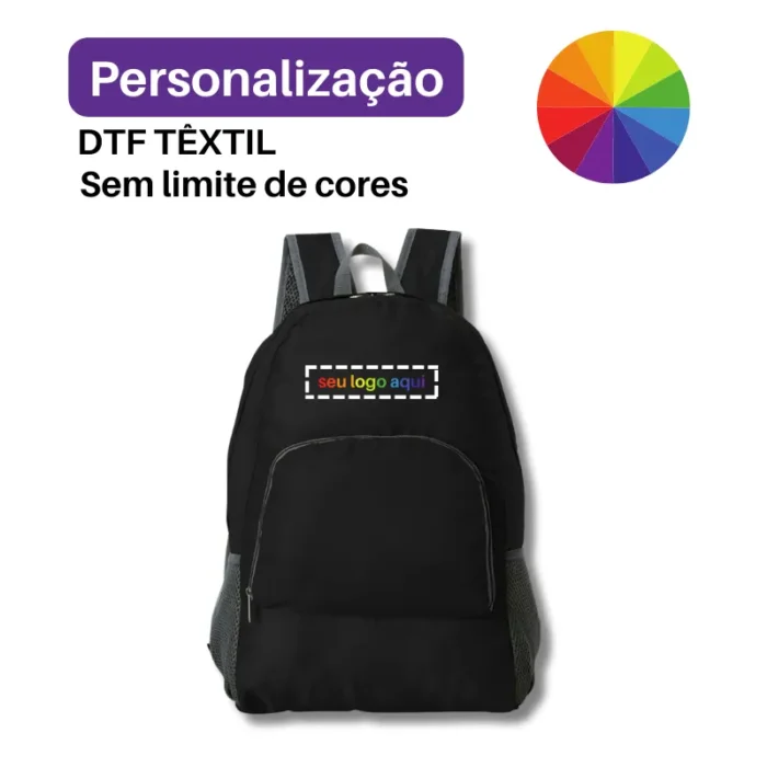 Brinde Mochila Personalizada Dobrável Nylon SDP18539