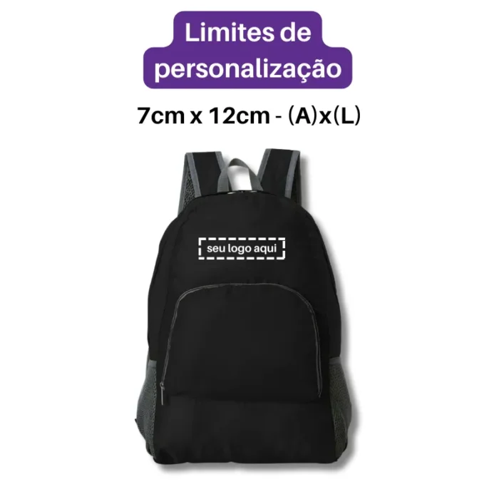 Brinde Mochila Personalizada Dobrável Nylon SDP18539
