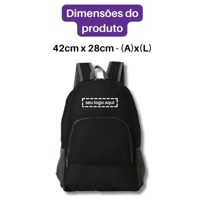 Brinde Mochila Personalizada Dobrável Nylon SDP18539
