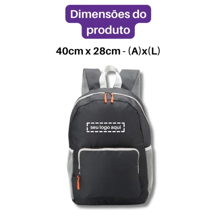 Brinde Mochila Personalizada Dobrável Nylon SDP18832