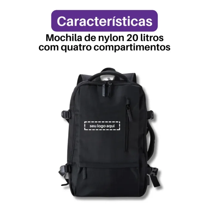 Brinde Mochila Personalizada Nylon USB 20 Litros SDP05009