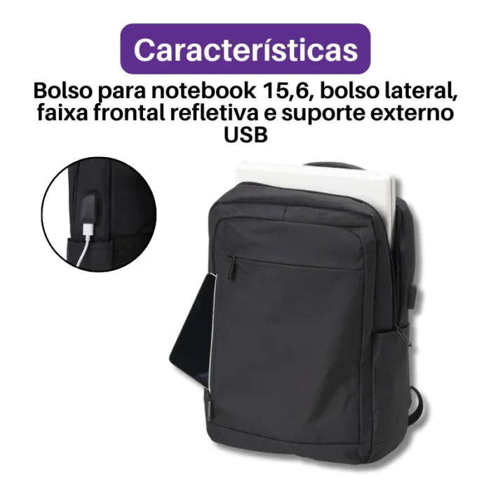 Brinde Mochila Personalizada Nylon USB 20 Litros SDP09761