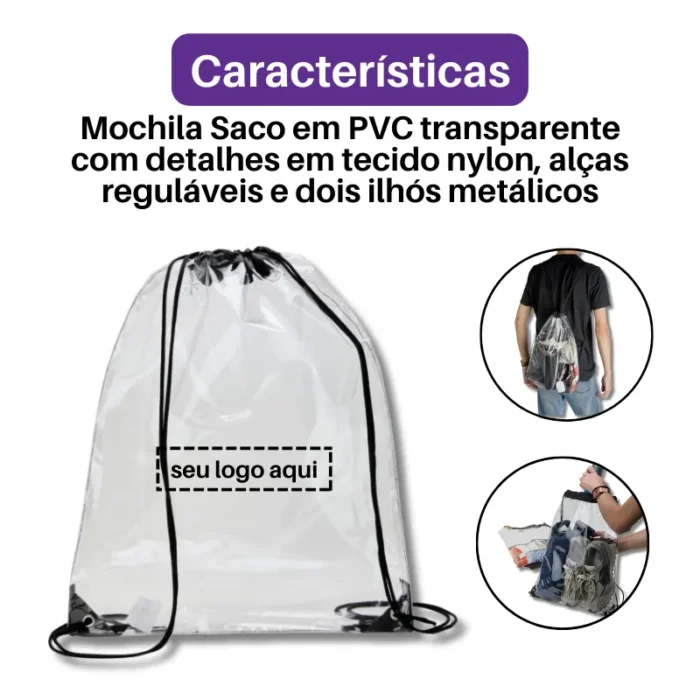 Brinde Mochila Saco Personalizada PVC SDP18744
