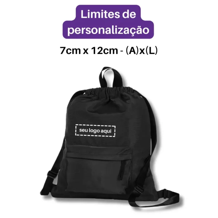 Brinde Mochila Saco Personalizada Poliéster SDP04060