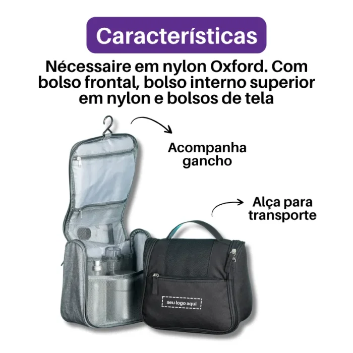 Brinde Nécessaire Personalizada Nylon Oxford SDP18507